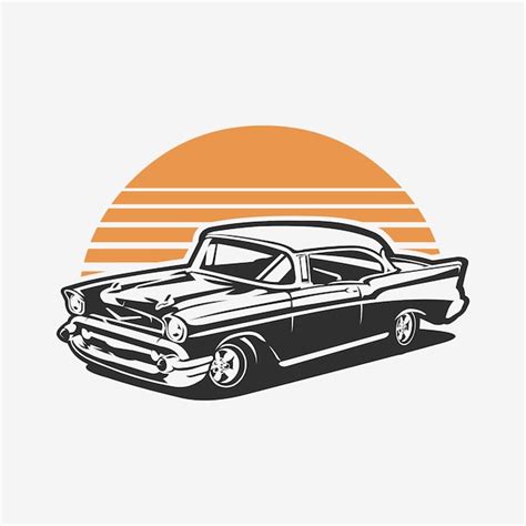 Cl Ssico Vintage Hot Rod Ilustra O De Arte Vetorial De Carro Isolada Para Design De Camiseta