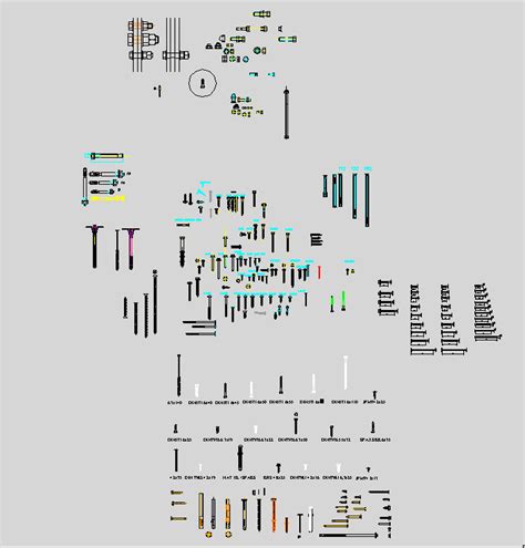 Блоки саморезов и динамических болтов | Скачать чертежи, схемы, рисунки ...
