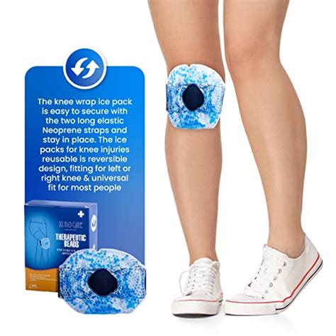 Therapy Wrap Reusable Hot Cold Gel Beads Best Ice Pack With Elastic Adjustable Strap For Knee