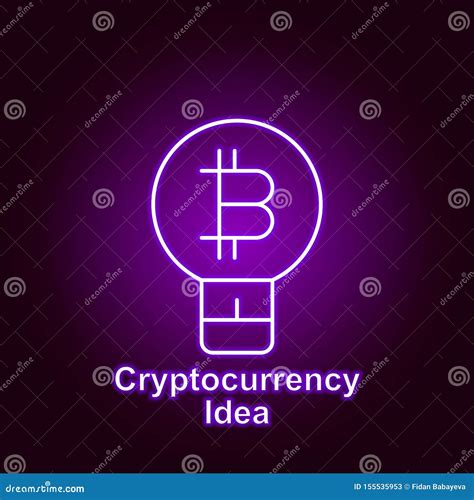 Bitcoin Idea Outline Icon In Neon Style Element Of Cryptocurrency