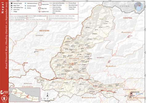 Nepal: Dhading District Road Network Map - 21 September 2015 - Nepal ...