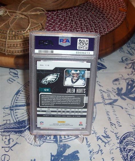 Jalen Hurts Eagles Panini Playbook Rookie Card Psa Gem