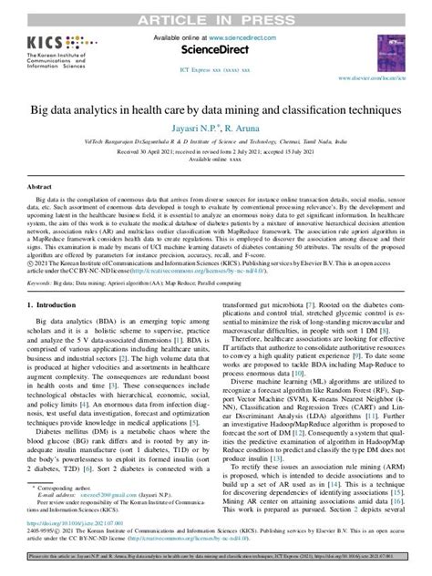 Big Data Analytics In Health Care By Data Mining And Classification