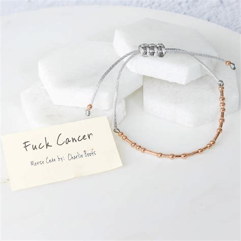 Fuck Cancer Morse Code Bracelet By Charlie Boots