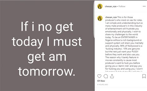 Producers Want To Have Sex With Me Before Giving Me A Movie Role Actress Chesan Nze