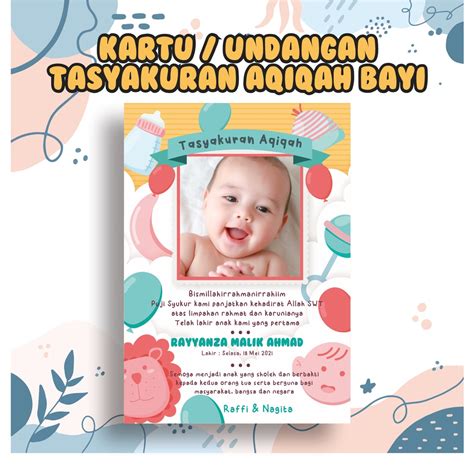 Jual Ucapan Aqiqah Kartu Ucapan Aqiqah Baby Shower Card Undangan