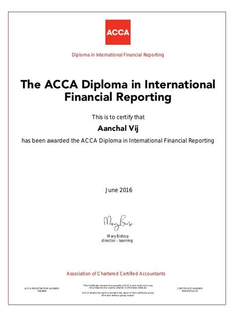 Acca Certificate