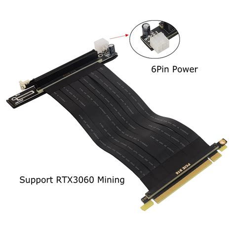 ETH Mining PCI E X16 a 16X Cable de extensión vertical macho a hembra