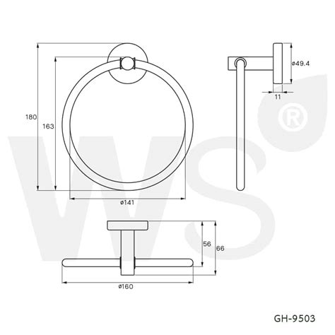 ห่วงแขวนผ้าสแตนเลส ผิวเงา รุ่นโกไลแอท GH-9503 - WS Bathroom