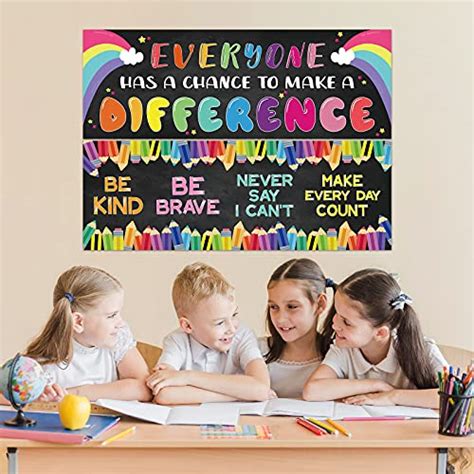 2 Pack Motivational Classroom Decorations Banner Posters for Teachers ...