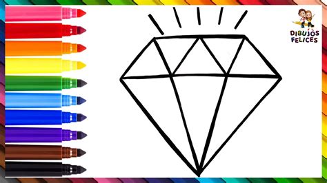 C Mo Dibujar Un Diamante Dibuja Y Colorea Un Diamante Arcoiris