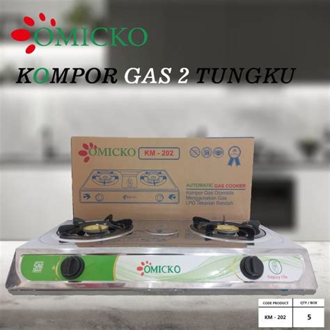 OMICKO KOMPOR GAS 2 TUNGKU Stainless Lazada Indonesia