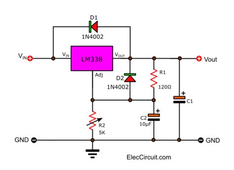 Lm338 datasheet adjustable power supply 5a and 10a elec circuit – Artofit