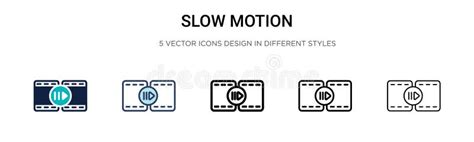 Slow Motion Icon In Filled Thin Line Outline And Stroke Style Vector