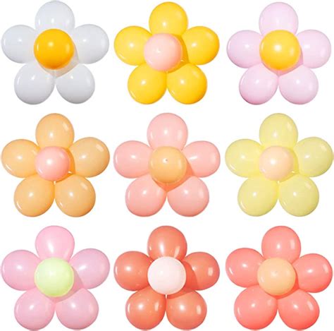 Amazon 27 Set Daisy Flower Balloons DIY Kit Multicolor Latex