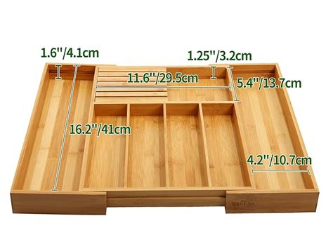 Amazon Vaefae Bamboo Silverware Drawer Organizer Kitchen