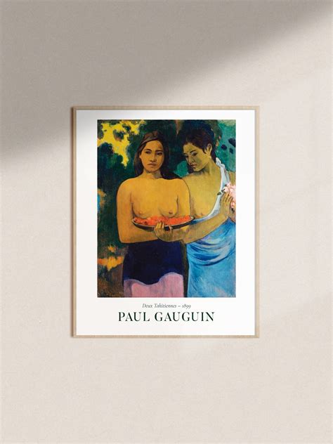 Paul Gauguin Exhibition Poster Two Tahitian Women Museum Wall Art