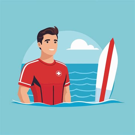 Premium Vector Vector Illustration Of A Beach Lifeguard