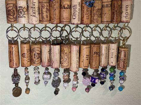 Bling Wine Cork Keychains Etsy