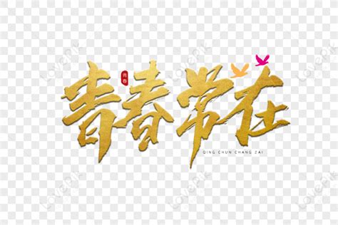 Youth Is Often In The Golden Calligraphy Art Word Youth Is Always Gold Hot Stamping PNG