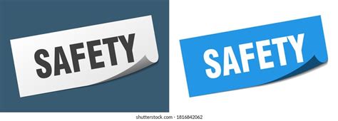 Safety Sticker Set Safety Paper Peeler Stock Vector Royalty Free