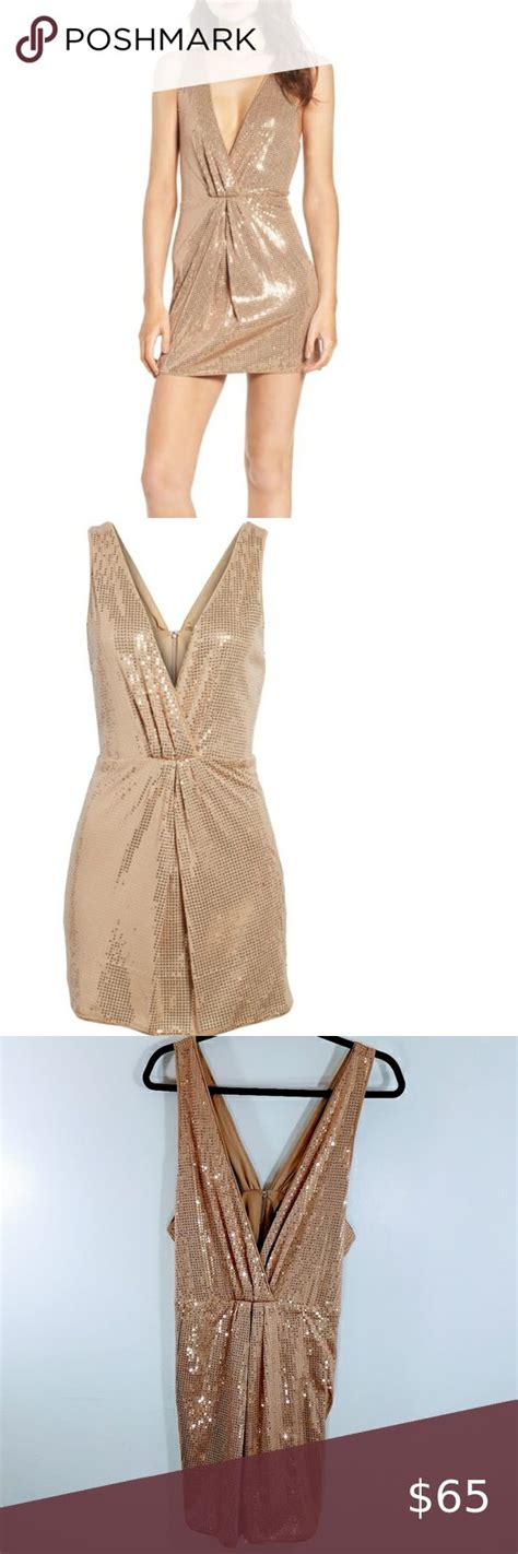 Revolve Nbd Womens Genevive Gold Mini Party Dress Mini Dress Party