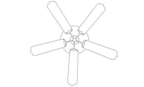 5 Wing Ceiling Fan Design Autocad Drawing Cadbull