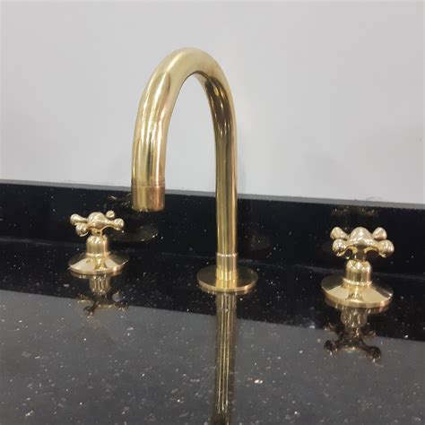 Unlacquered Solid Brass Bathroom Vanity 3 Holes Faucet Solid Brass 3