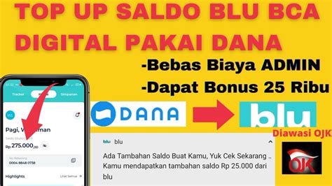 Cara Top Up Blu Bca Digital Lewat Dana Tanpa Biaya Admin Aplikasi