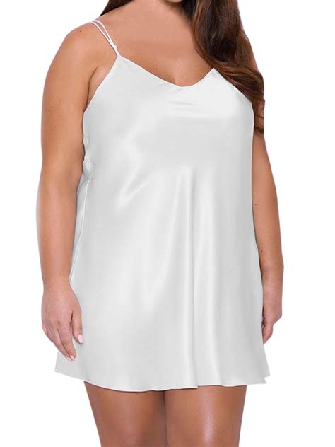 KVMeteor Women S Plus Size Lingerie Dress Santin Silk Sleepwear Babydoll Nightdress Walmart