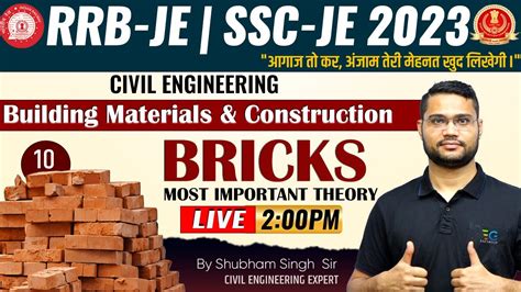 10 Bricks Building Material BMC Civil Engineering SSC JE RRB