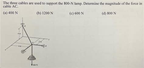 Answered The Three Cables Are Used To Support… Bartleby
