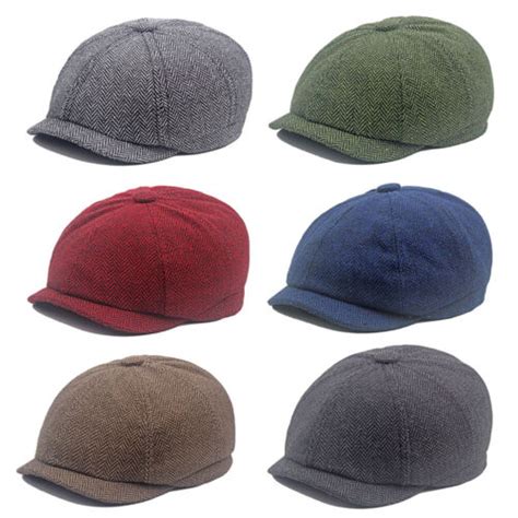 Newsboy Cap Beret Hat Forward Hat Octagonal Cap Flat Caps Herringbone