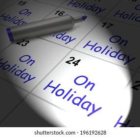 holiday calendar displaying annual leave stock illustration