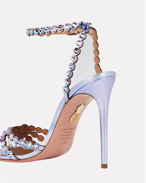 Aquazzura Tequila Embellished Leather Sandals Intermix®