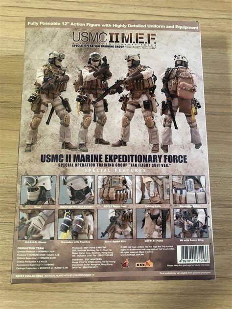 HOT TOYS USMC II M E F MARINE EXPEDITIONARY FORCE SPECIAL OPERATION TRAINING GROUP TAN FLIGHT