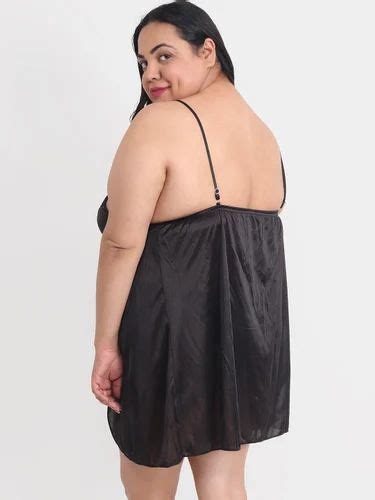 Plus Size Satin Black Honeymoon Babydoll Hot Night Dress k at Rs Fashion Dolls बब