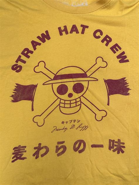 One Piece Luffy Straw Hat Pirates Jolly Roger T-shirt… - Gem