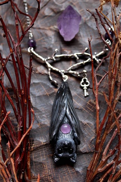 Bat Gothic Necklace Black Bat Jewelry Mystic Bat Pendant | Etsy