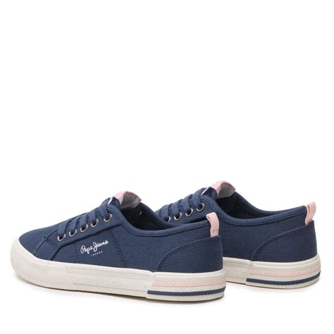 Πάνινα παπούτσια Pepe Jeans Brady Basic G PGS30561 Navy 595 epapoutsia gr