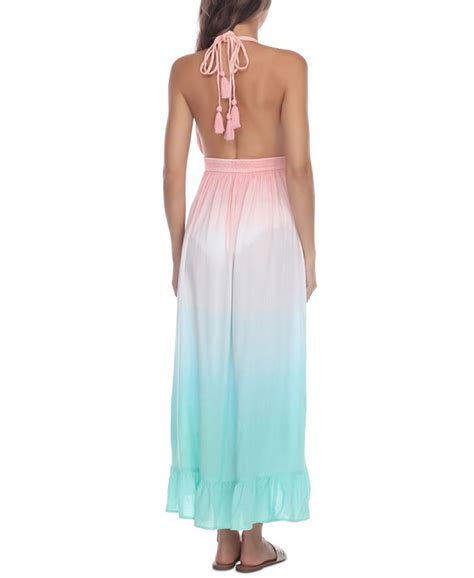 Raviya High Low Ombre Dye Halter Cover Up Dress Macys