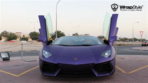 Lamborghini Aventador Purple Metalic Matt Wrap Wrapstyle