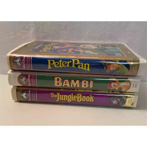 Walt Disney Bambi Peter Pan The Jungle Book Vhs Tapes Movies