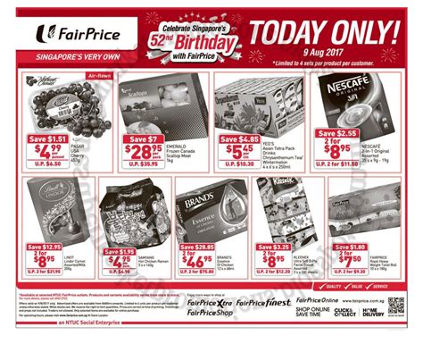 Ntuc Fairprice National Day Promotion 09 August 2017 ~ Supermarket Promotions