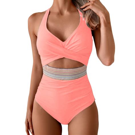 IDALL Bikini Sets For Women Tummy Control Swimsuits Women With Breast Pads Without Brackets