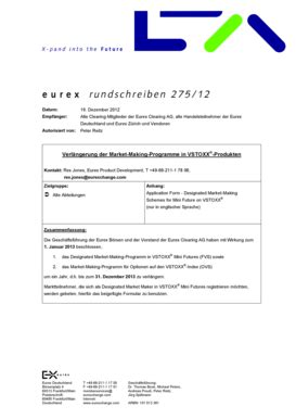 Fillable Online E U R E X Rundschreiben Datum Fax Email