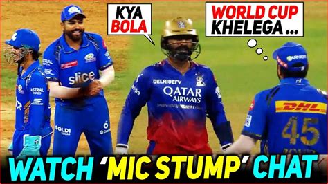 Rohit Sharma Funny Stump Mic Chat With Dinesh Karthik Goes Viral Youtube