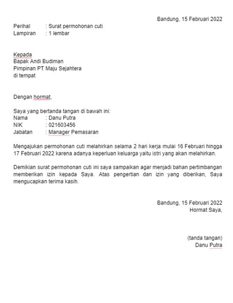 Bagaimana Membuat Surat Cuti Melahirkan Yang Baik Dan Benar