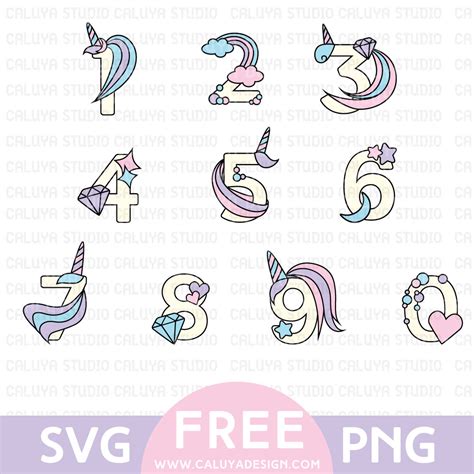 AUGUST FREEBIE 2 UNICORN NUMBER CALUYA DESIGN