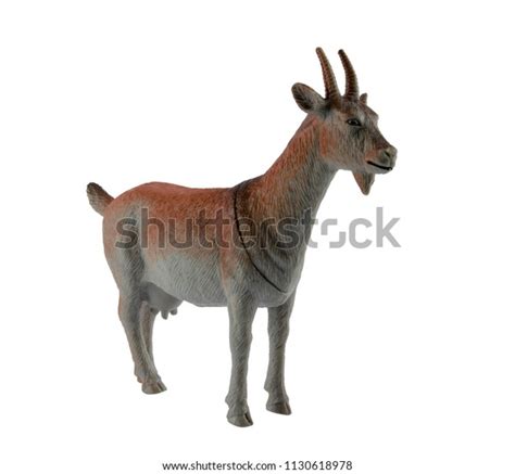 Goat Toy Made Plastic On White Stock Photo 1130618978 Shutterstock